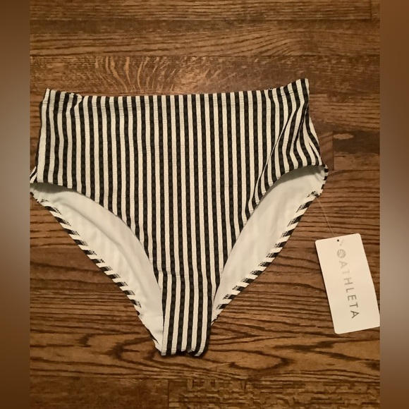 NWT Athleta Seersucker High Waist Bottom Swimwear - Picture 1 of 10